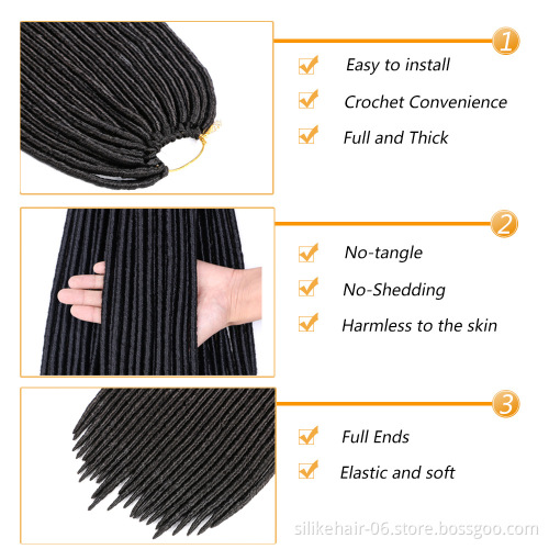 Soft Faux Locs Crochet Hair Synthetic Braiding Hair  Goddess Locs Crochet Hair Braids Bomba Dreadlocks Crochet Braids